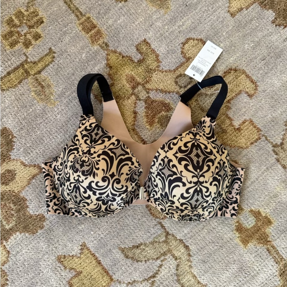 Soma Black and Cream Patterned Bra